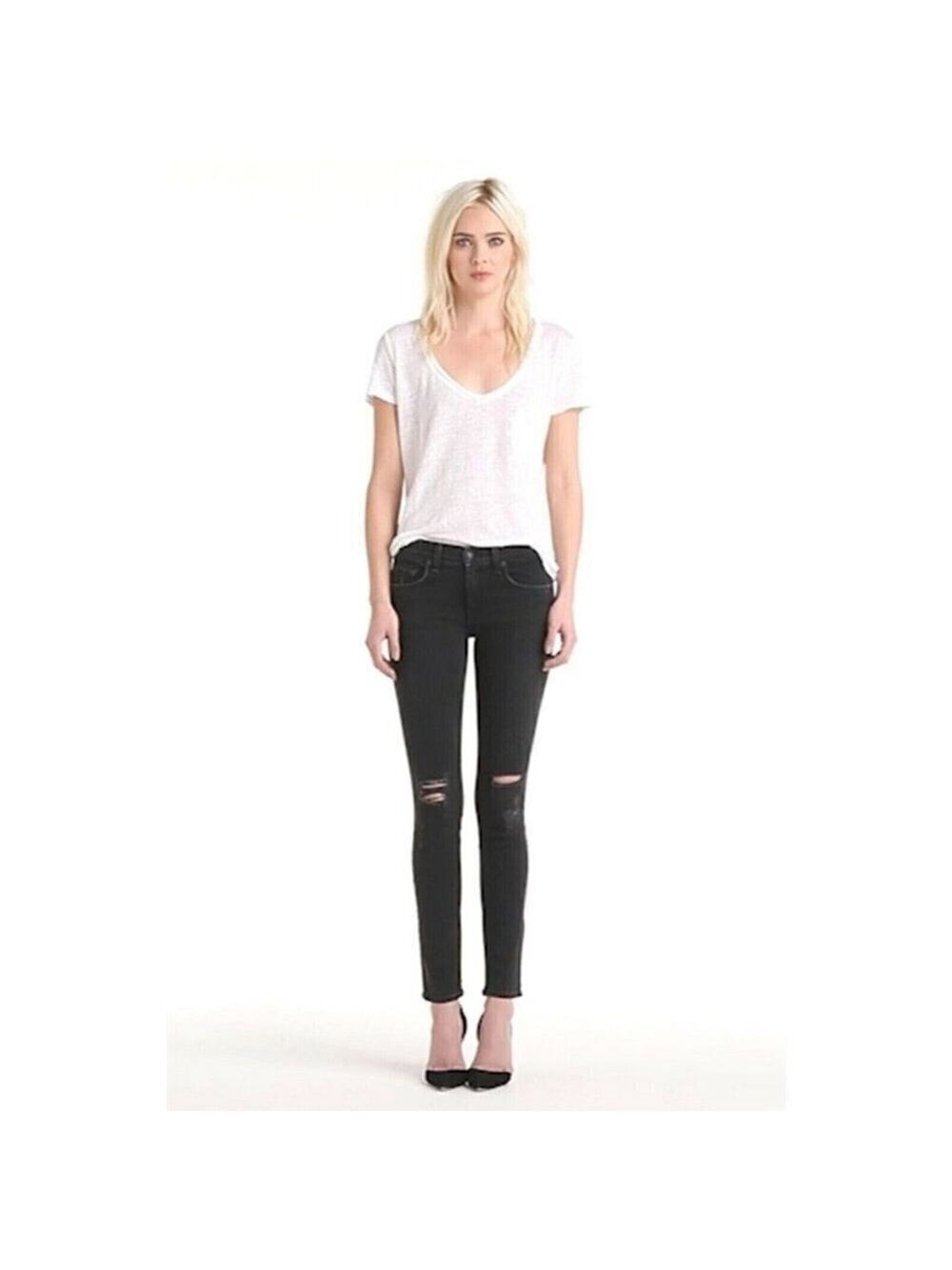 Rag and Bone jeans black distressed sz 28 womens